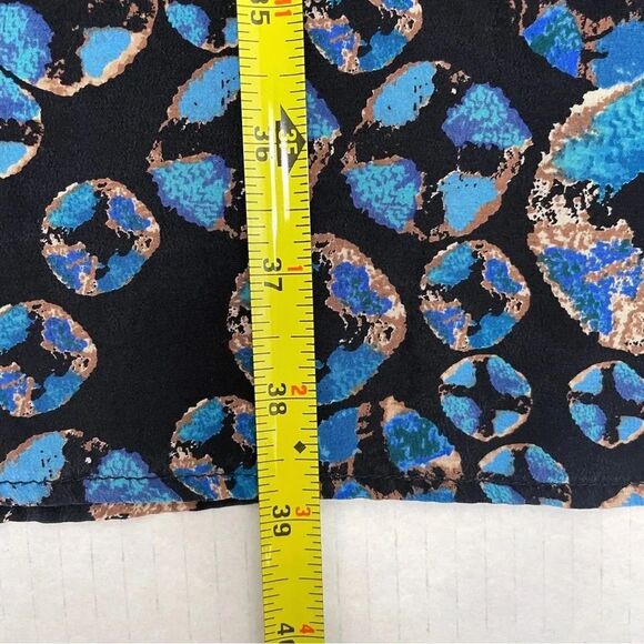 Tucker 100% Silk short sleeved dress, Women's size Large, blue black knee-length - Picture 11 of 12